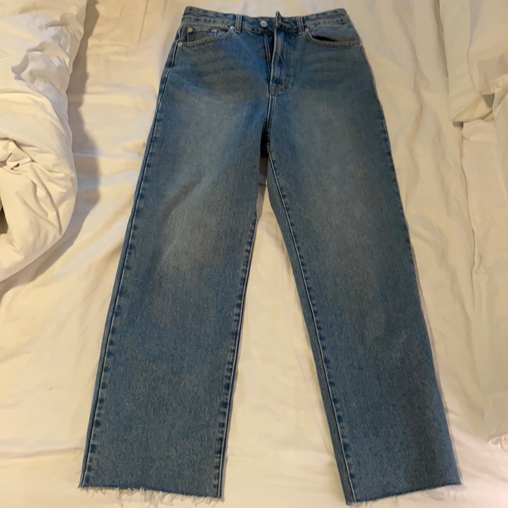 Glassons blue mom jeans. Wide bottoms.